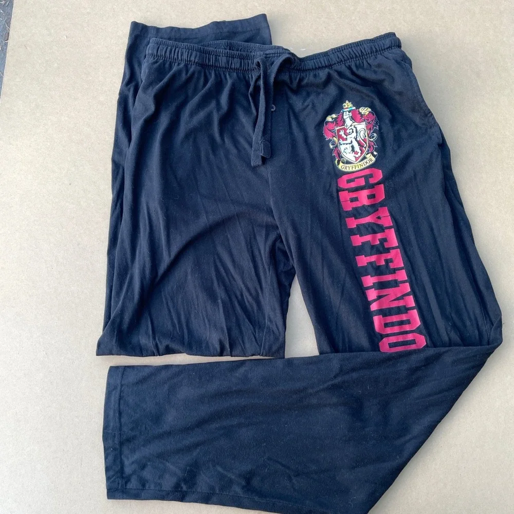 Harry Potter Pajama Pants Mens XL Black Sleepwear Gryffindor House Lounge Bottom